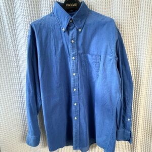 Overton Men's Blue corduroy Button-Down Shirt